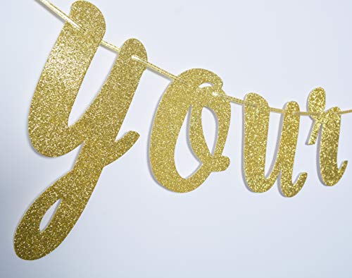 Drop Your Panties Glitter Gold Banner, Lingerie Shower Banner, Bachelorette Party Decorations (Gold)