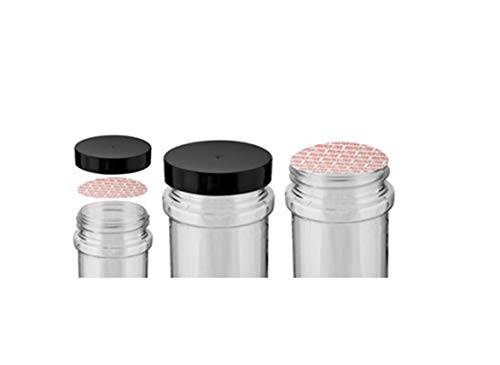 SanDaveVA Brand 33mm Pressure Sensitive PS Foam Cap Liners Tamper Seal Cap Liner Sealed for Your Protection Red Print 33 mm (100)