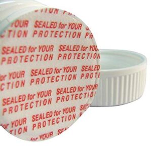 SanDaveVA Brand 33mm Pressure Sensitive PS Foam Cap Liners Tamper Seal Cap Liner Sealed for Your Protection Red Print 33 mm (100)