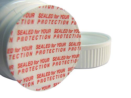 SanDaveVA Brand 33mm Pressure Sensitive PS Foam Cap Liners Tamper Seal Cap Liner Sealed for Your Protection Red Print 33 mm (100)