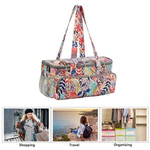 JOZEA Yarn Storage Bag with Straps, Portable Knitting Bag for Organizing Knitting and Crochet Supplies, Crochet Tote Bag