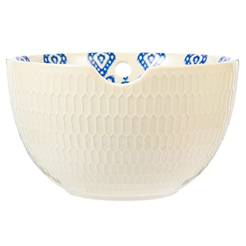 MAGICLULU Ceramic Yarn Bowl for Knitting and Crocheting Yarn Storage Bag for Beginner Crocheter Knitter Craft White