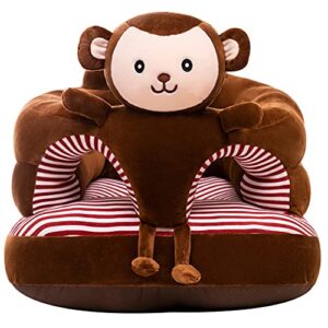 baby support seat, cute baby sofa chair for sitting up, comfy plush infant seats (monkey,w17.5″ x h17.5″)