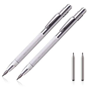 oiiki 2 sets tungsten carbide scribers with magnet, 2pcs engraving pens with 2pcs replacement marking tips, etching scribner marking tools for tiled glass ceramics