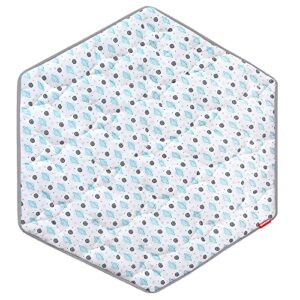 hexagon playpen mattress, baby 6 panel playmat fit hiccapop 53″ playpod, regalo play yard, graco traveler playard, white, lovely planet hexagon mat