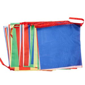 Blank Tibetan Prayer Flags, Traditional Design with 5 Element Colors (9.5 x 9.5 In, 25 Flags)