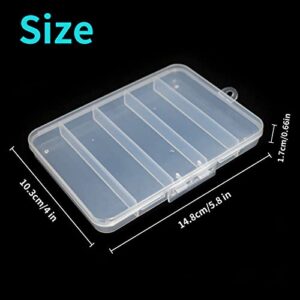 5 Grids Plastic Organizer Box Clear Fishing Tackle Storage Box Jewelry Dividers Container Case Making Findings Organizer Box Makeup Tools Box Sewing Supplies Storage Container Case