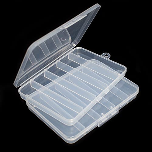 5 Grids Plastic Organizer Box Clear Fishing Tackle Storage Box Jewelry Dividers Container Case Making Findings Organizer Box Makeup Tools Box Sewing Supplies Storage Container Case