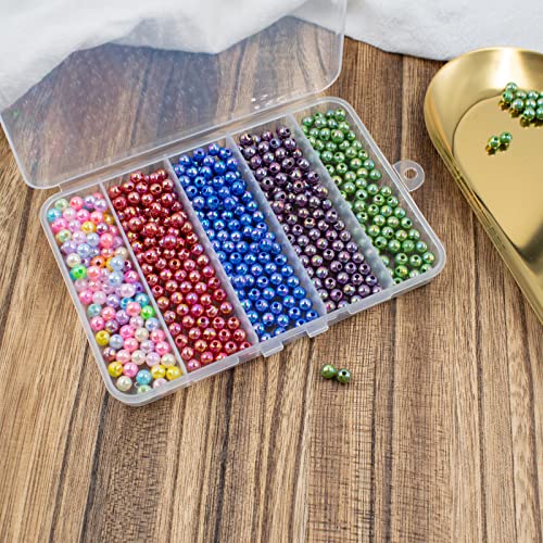 5 Grids Plastic Organizer Box Clear Fishing Tackle Storage Box Jewelry Dividers Container Case Making Findings Organizer Box Makeup Tools Box Sewing Supplies Storage Container Case