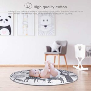 SH-RuiDu Baby Tummy Time Play Mat Forest Animal Baby Crawling Mat Cotton Play Pad 33.5in