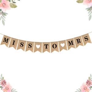 lingteer miss to mrs burlap bunting banner – perfect for wedding bridal shower bachelorette party decorations.