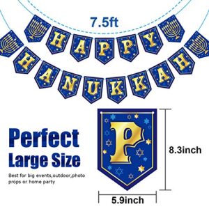 Happy Hanukkah Banner Chanukah Letter Banner Decoration Hanukkah Party Decoration Paper Letter for Hanukkah Party Decoration Supply