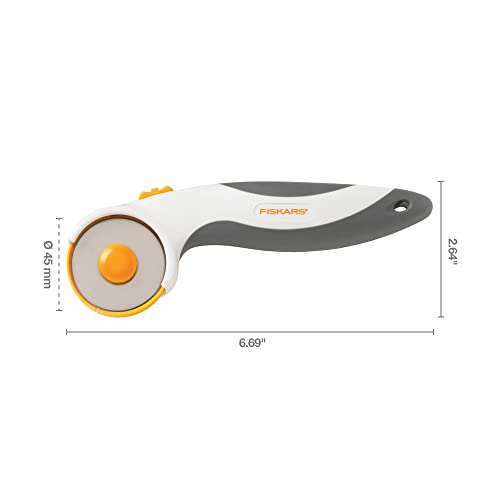 Fiskars 01-005828 Titanium Comfort Stick Rotary Cutter, 45 mm , White