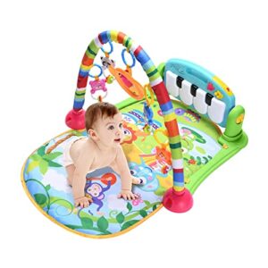 wyswyg baby gym jungle musical play mats for floor, kick and play piano gym activity center with music, lights, and sounds toys for infants and toddlers aged 0 to 6 to 12 months (green)