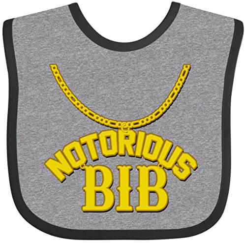 inktastic Notorious Bib Baby Bib Heather and Black 1c5d1