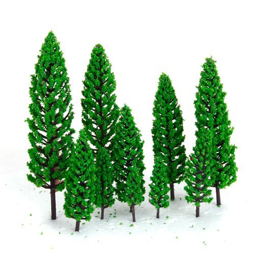 29pcs Mixed Model Trees 1.5-6 inch(4-16 cm), OrgMemory Ho Scale Bushes, Diorama Supplies, Plastic Trees for Projects, Model Train Scenery with No Bases