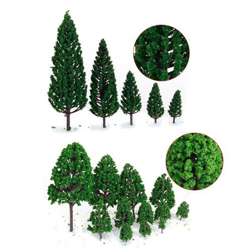 29pcs Mixed Model Trees 1.5-6 inch(4-16 cm), OrgMemory Ho Scale Bushes, Diorama Supplies, Plastic Trees for Projects, Model Train Scenery with No Bases