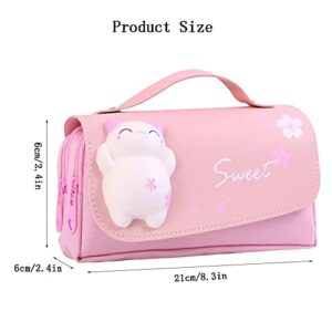 Pencil Pouch for Girls, Multi Compartments Large Capacity Pencil Pouch Pen Bag for Teen Girl Women,Students Adults Stationery Organizer Makeup Bag