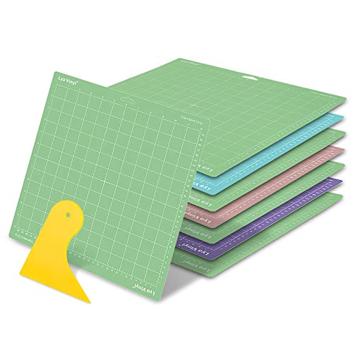 Cutting Mats for Cricut - Lya Vinyl 8 Pack Variety Cutting Mats 13x14 INCH, Cutting Mats for permanent Vinyl(StandardGrip, LightGrip, StrongGrip, FabricGrip) for Explore Air Series & Accessories