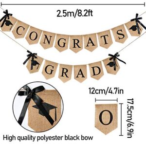 Mauts-inus 2023 Graduations Decorations Burlap Banner for Graduation Party Fireplace Wall Hanging Suitable for Family Graduation Party Classroom College High School Graduation Prom Decoration