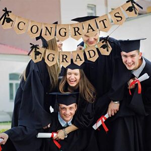 Mauts-inus 2023 Graduations Decorations Burlap Banner for Graduation Party Fireplace Wall Hanging Suitable for Family Graduation Party Classroom College High School Graduation Prom Decoration