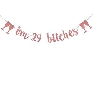 weiandbo i’m 29 bitches banner,pre-strung,funny 29th birthday party banner decorations bunting sign backdrops ,i’m 29 bitches