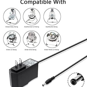 boda Baby Swing Power Cord 5V AC Adapter Compatible for Graco Swings: Simple Sway, Glider LX, Glider Premier, Glider Petite LX, Sweetpeace, DuetSoothe, DuetConnect LX, Sweet Snuggle, Comfy Cove DLX