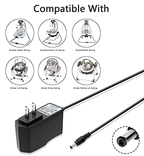 boda Baby Swing Power Cord 5V AC Adapter Compatible for Graco Swings: Simple Sway, Glider LX, Glider Premier, Glider Petite LX, Sweetpeace, DuetSoothe, DuetConnect LX, Sweet Snuggle, Comfy Cove DLX