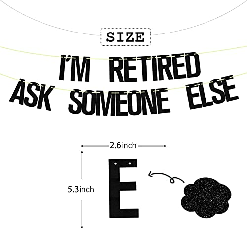 I'm Retired Ask Someone else Banner Black Glitter, Retirement Banner, Officially Retired the Legend Has Retired Banner,we Will Miss You Banner, Good Luck Banner, Happy Retirement Party Decorations