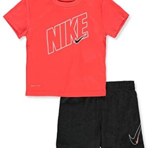 Nike Baby Boy's Dri-FIT Graphic T-Shirt and Shorts Two-Piece Set (Infant) Black Heather 18 Months (Infant)