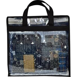yazzii quilt block carry case – portable storage bag organizer – multipurpose storage organizer for quilting, patchwork, embroidery, needlework, papercraft & beading – black