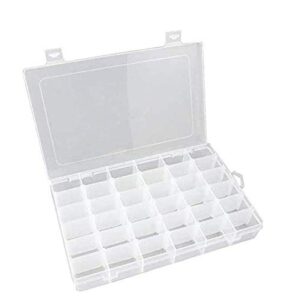 36 grids clear plastic jewelry box organizer storage container with removable dividers for diamond painting, beads, jewelry, nail art