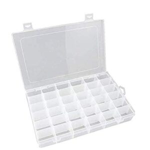 36 Grids Clear Plastic Jewelry Box Organizer Storage Container with Removable Dividers for Diamond Painting, Beads, Jewelry, Nail Art