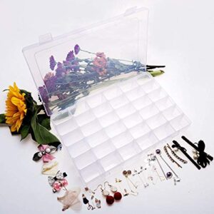 36 Grids Clear Plastic Jewelry Box Organizer Storage Container with Removable Dividers for Diamond Painting, Beads, Jewelry, Nail Art