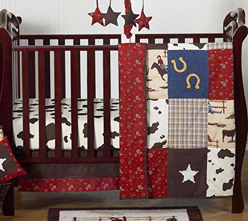 Sweet Jojo Designs Wild West Cow Boy Baby Playmat Tummy Time Infant Play Mat - Brown and Cream Western Southern Country Animal