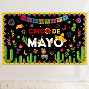cinco de mayo banner decorations – fiesta mexican backdrop photo booth background party supplies