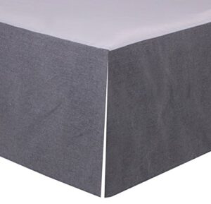 levtex grey box california king dust ruffle, 16-inch drop with box pleat