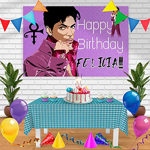 Cakecery, Prince Singer Birthday Banner Personalized Party Backdrop Decoration 60x42 Inches 5x3 Feet