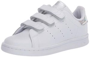 adidas originals kids stan smith sneaker, white/white/black, 9 us unisex toddler