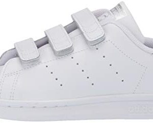 adidas Originals Kids Stan Smith Sneaker, White/White/Black, 9 US Unisex Toddler