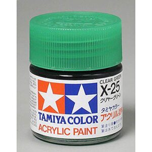 tamiya america, inc acrylic x25 gloss,clear green, tam81025
