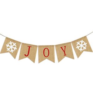 burlap joy banner | christmas bunting banner | rustic christmas decorations | holiday banner| holiday decorations| home mantle fireplace decor