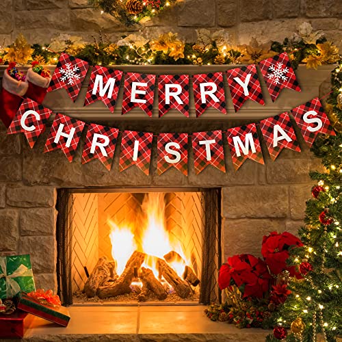 Christmas Decorations Indoor Fireplace Merry Christmas Banner