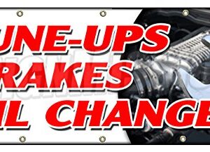48"x120" Tune UPS Brakes Oil Change Banner Sign Cars a/c Brake Muffler tire tech