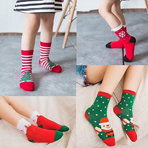 LITOON Christmas Socks Children Socks Christmas Kid Socks for Kid Boy Girl 5 Pairs (M(4-6 years))