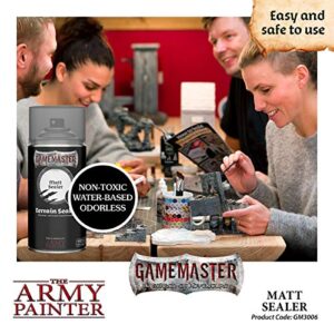 The Army Painter GameMaster - Terrain Sealer: Matt Sealer, (10 Ounce) - Matte Spray Paint Primer with Matte Filler Primer for Crafts, Dungeon Dragon Terrain Tiles, & Tabletop Wargaming Scenery.