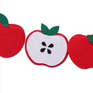 Apple Homecoming Felt Garland-Apple decoration, autumn banner, red, meadow green and twine, apple theme party decoration, school banner, classroom decoration, children and school teachers on the first day of school. (Apple)