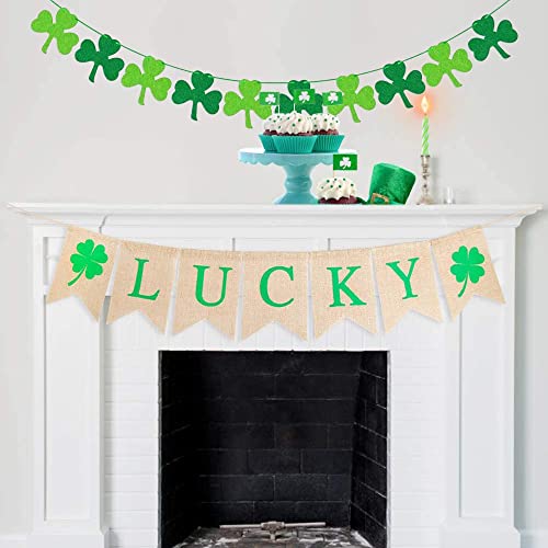 DmHirmg St Patricks Day Decorations,St Patricks Day Garland, Hanging Swirls with Garland,St Patricks Day Banner Ceiling Hanging and Wall Decoration (3 Sheets)