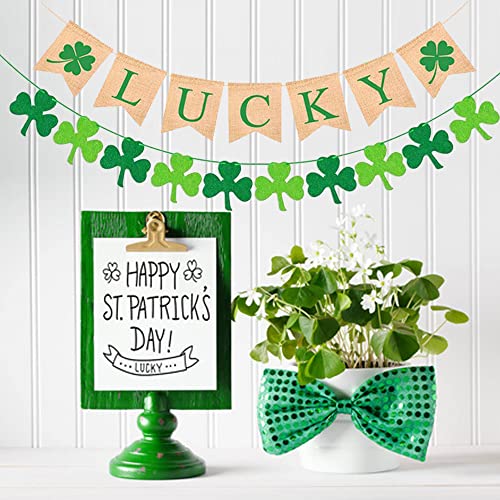 DmHirmg St Patricks Day Decorations,St Patricks Day Garland, Hanging Swirls with Garland,St Patricks Day Banner Ceiling Hanging and Wall Decoration (3 Sheets)