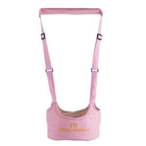 yestic adjustable baby walking harness toddler harness assistant belt for learning walk easy-to-wear walking learning helper for boys girls. (pink)